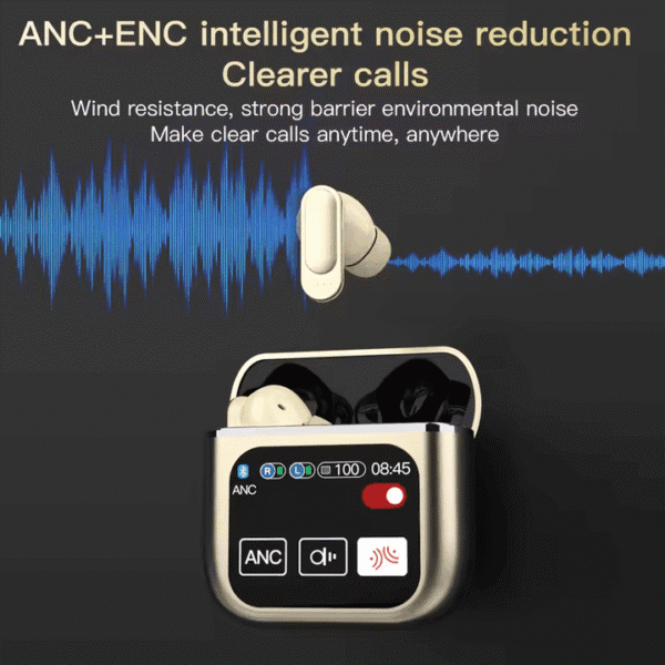 SE60 Tws V5.3 Fones de ouvido True Wireless Stereo Headset Tela sensível ao toque colorida Anc Enc Fones de ouvido com cancelamento de ruído Fones de ouvido de baixa latência - Image 4