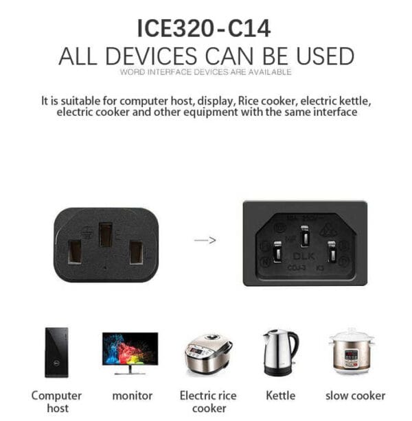 Iec320 Standard American C13 Plug To Nema 5-15p Plug Power Cord 3 Pin Prong Universal UK EU AU US Power Cable Extension Cord - Image 4